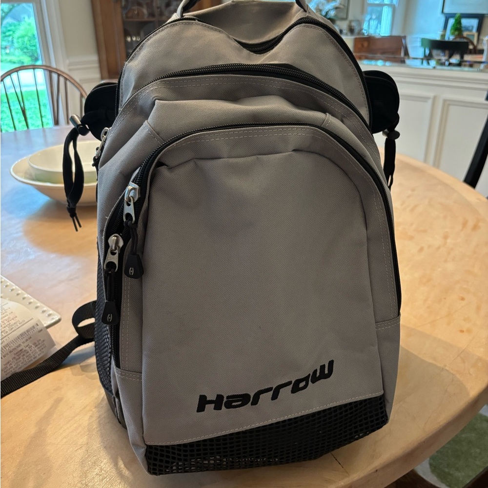 Harrow Backpack for field hockey. Grey and and Stylish for sports gear